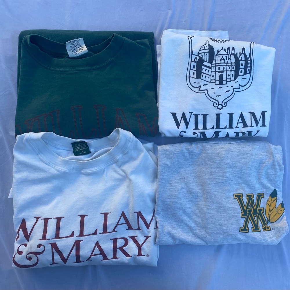 Vintage William & Mary t-shirts from the 90’s.